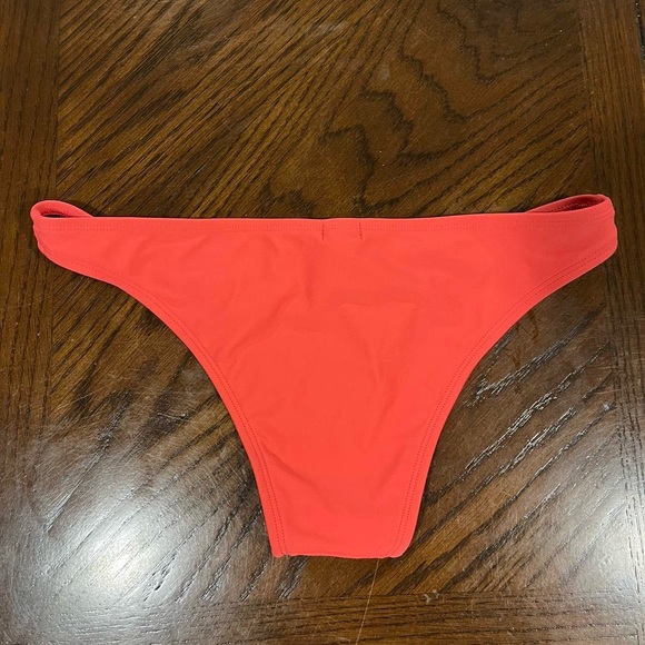 NWT Aerie Coral and Maroon Textured Bikini Top AND Bottom - Picture 5 of 6